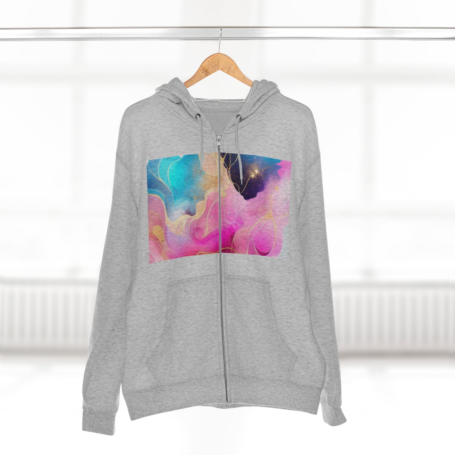 Soluvd Unisex Premium Full Zip Hoodie Alcohol Ink