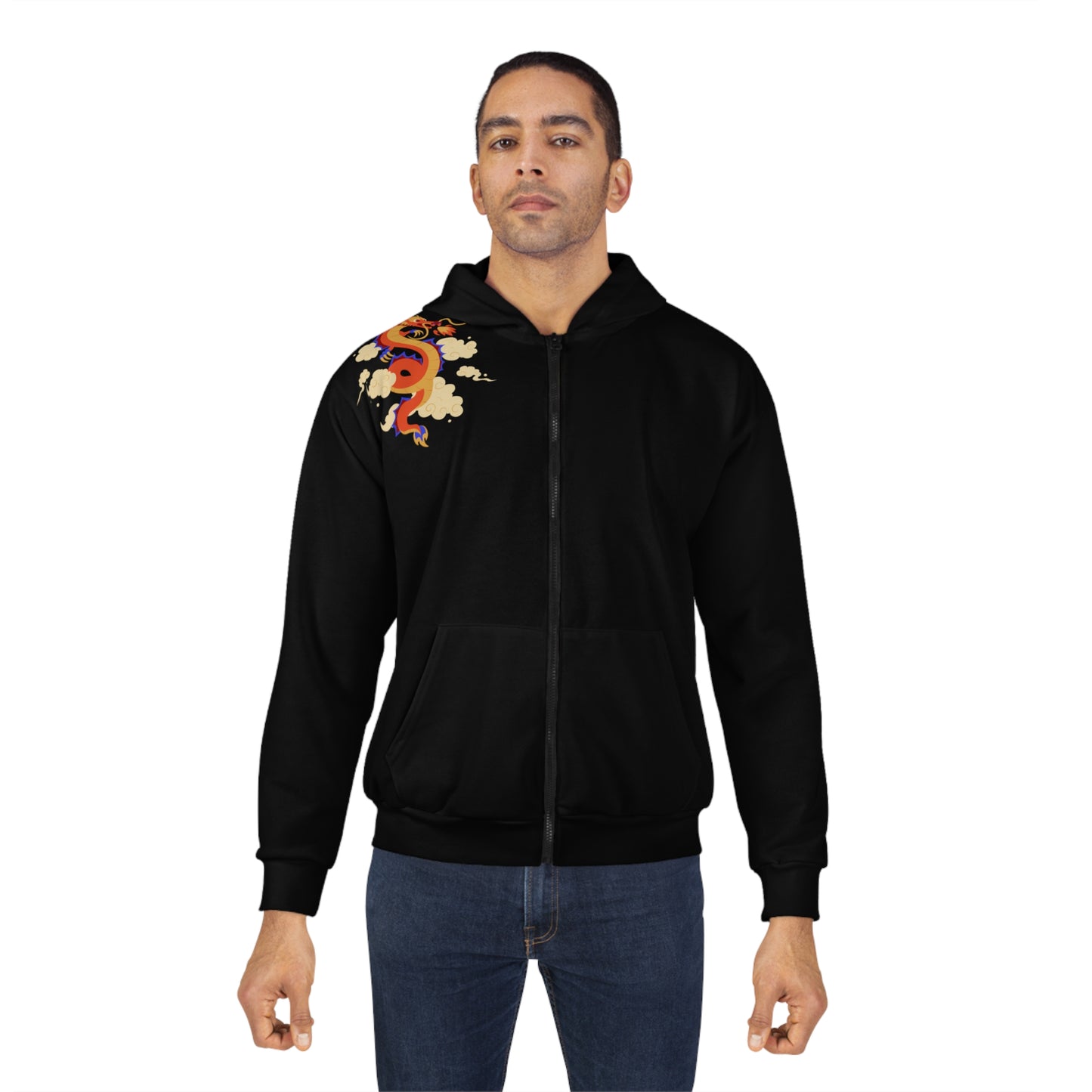 Soluvd Unisex Zip Dragon Hoodie (AOP)