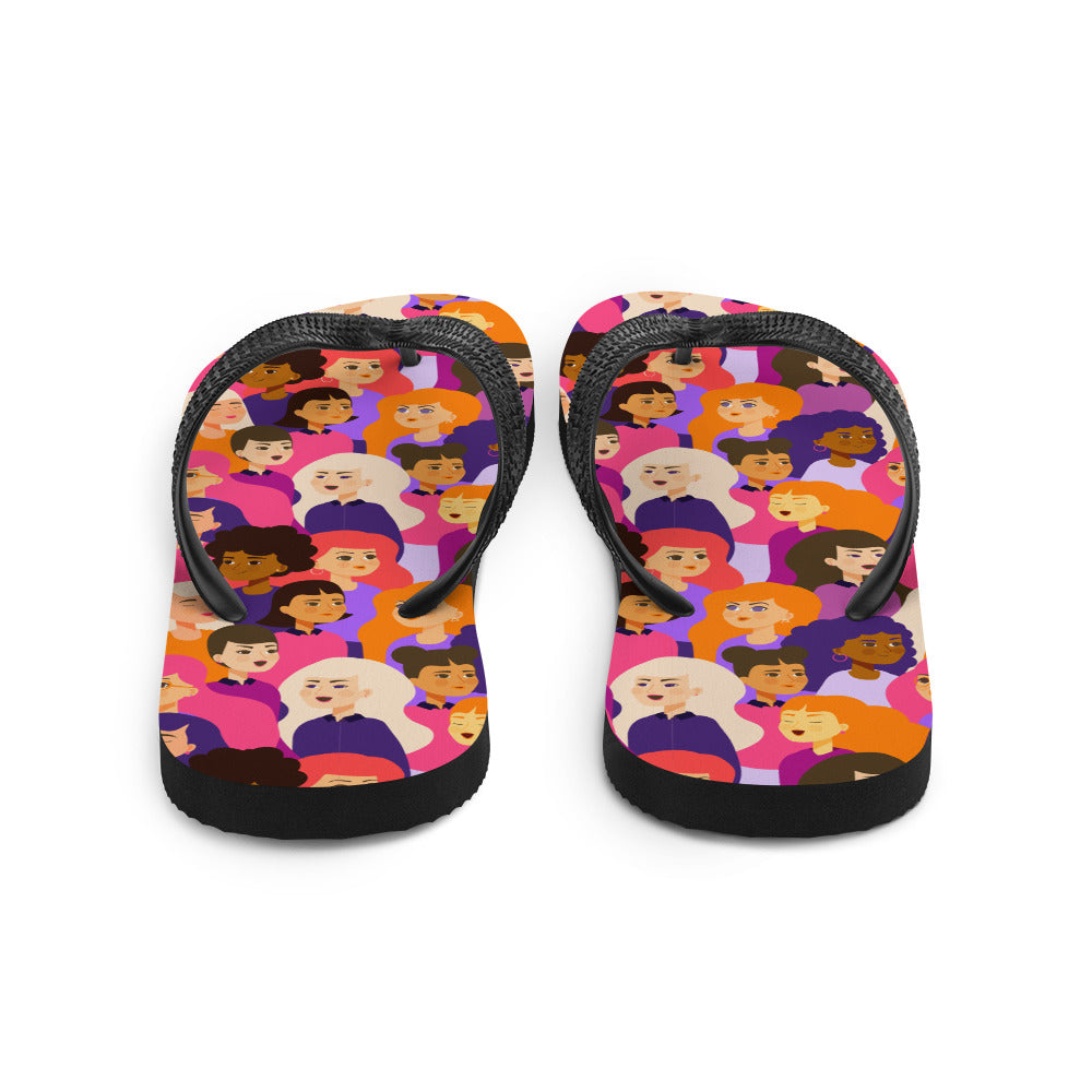 Flip-Flops with Pink Ladies Print