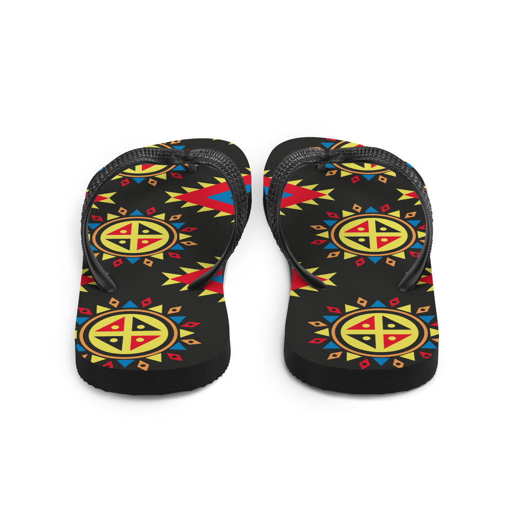 Flip-Flops with Aztec Print