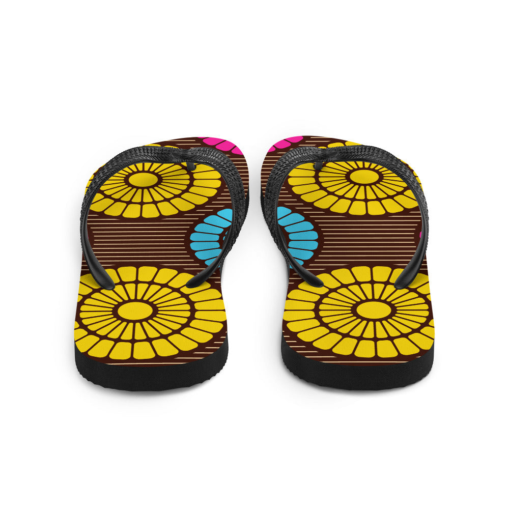 Flip-Flops with Multi African Print