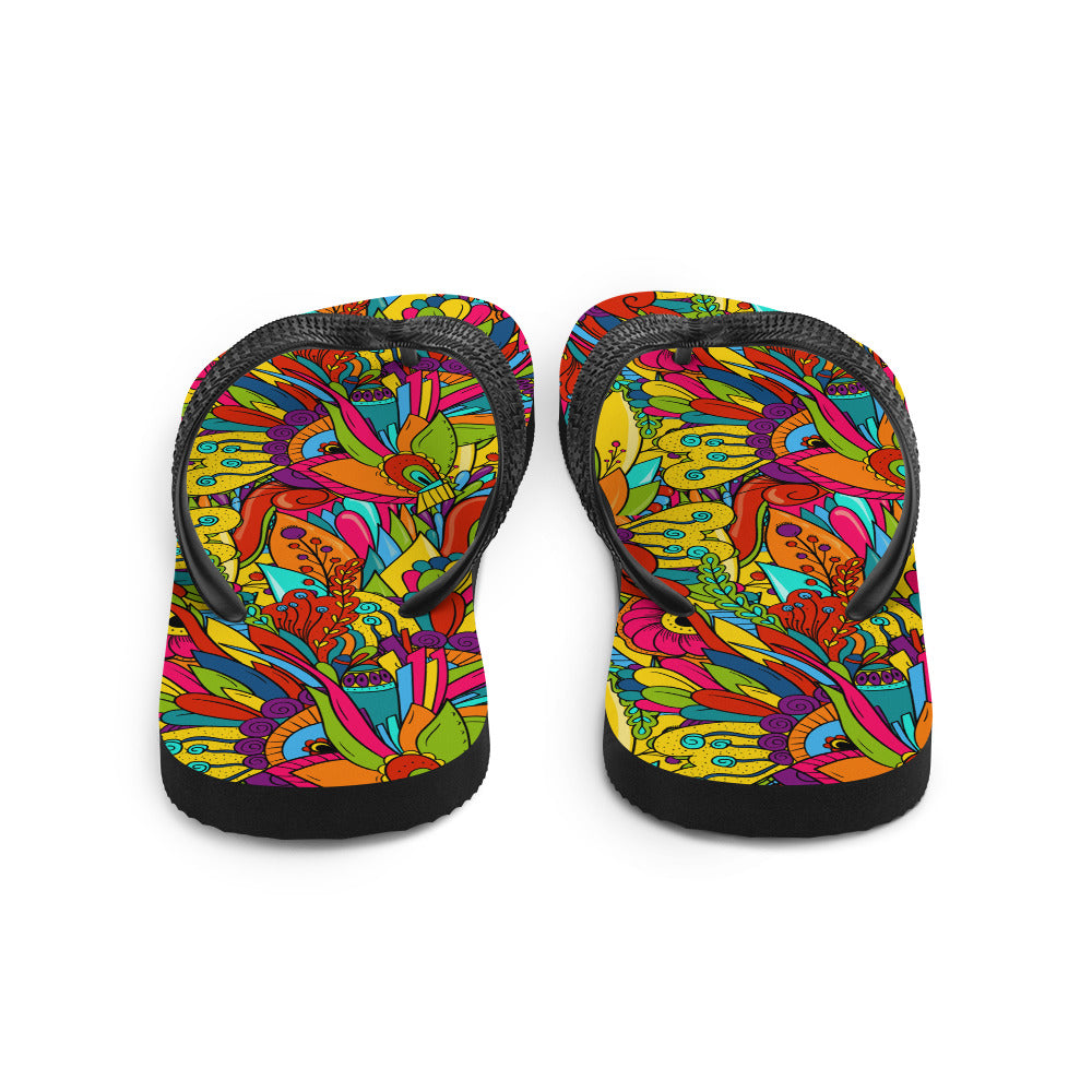 Flip-Flops with Hippie Paisley Print