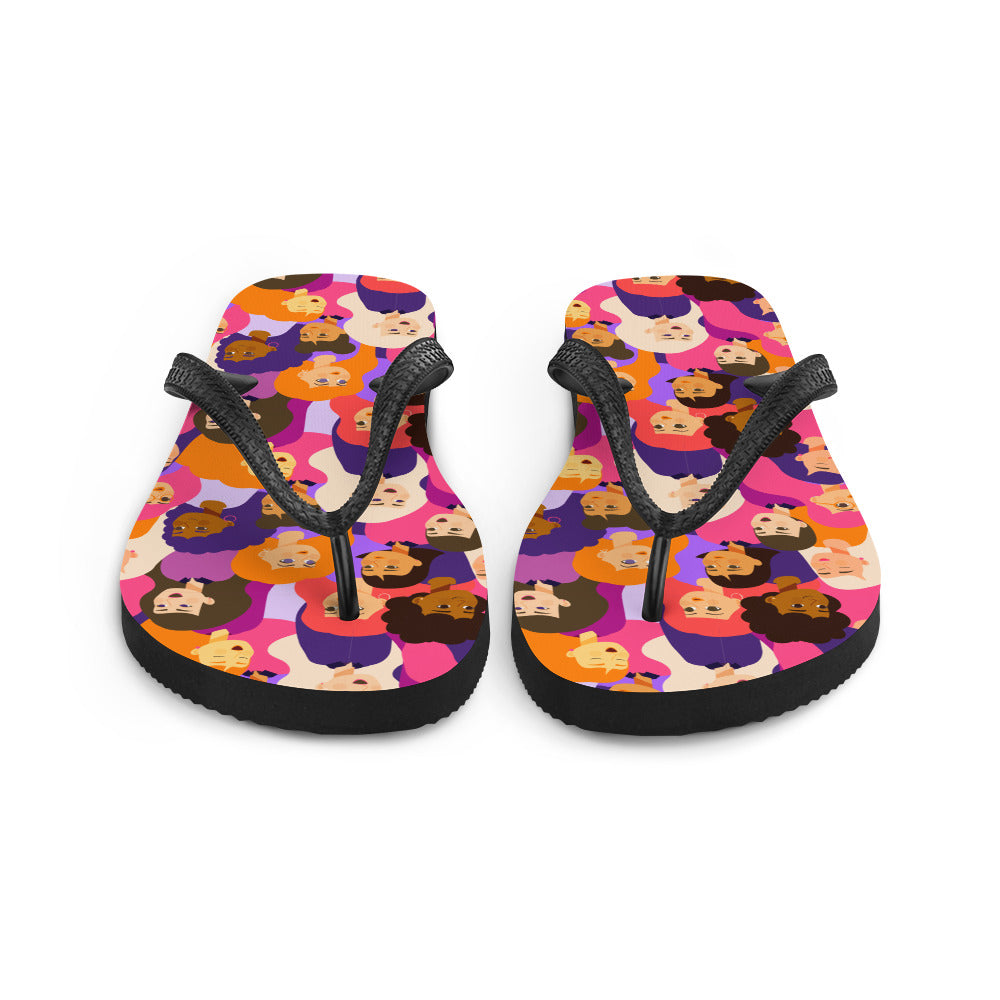 Flip-Flops with Pink Ladies Print