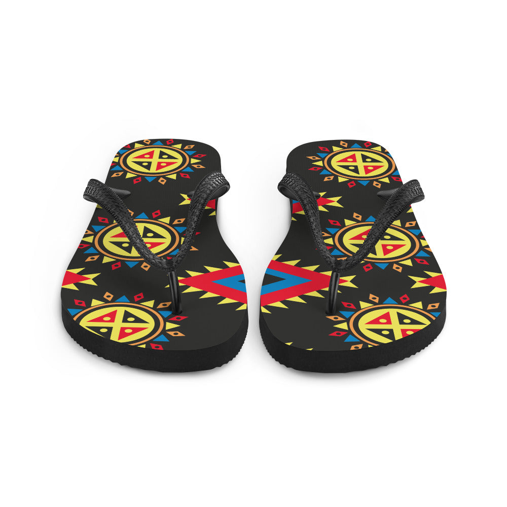 Flip-Flops with Aztec Print