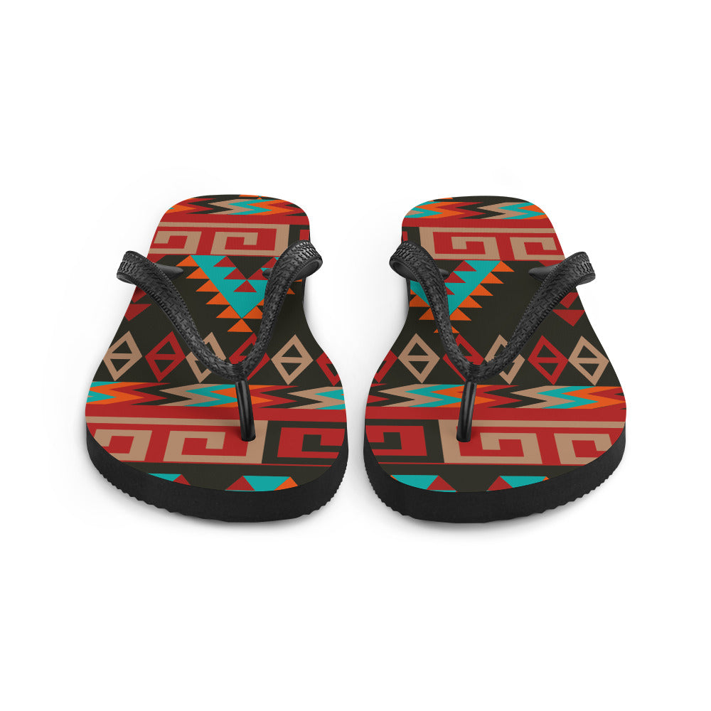 Flip-Flops with Mayan Print