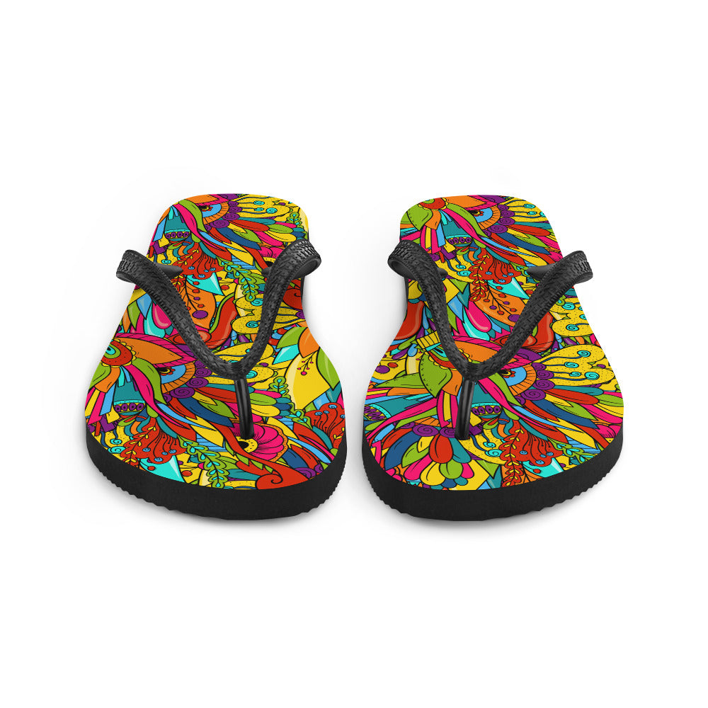 Flip-Flops with Hippie Paisley Print