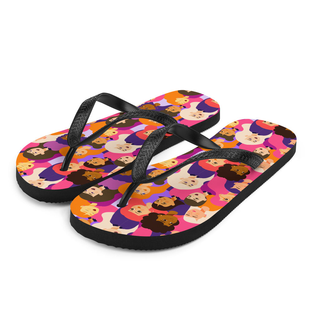 Flip-Flops with Pink Ladies Print