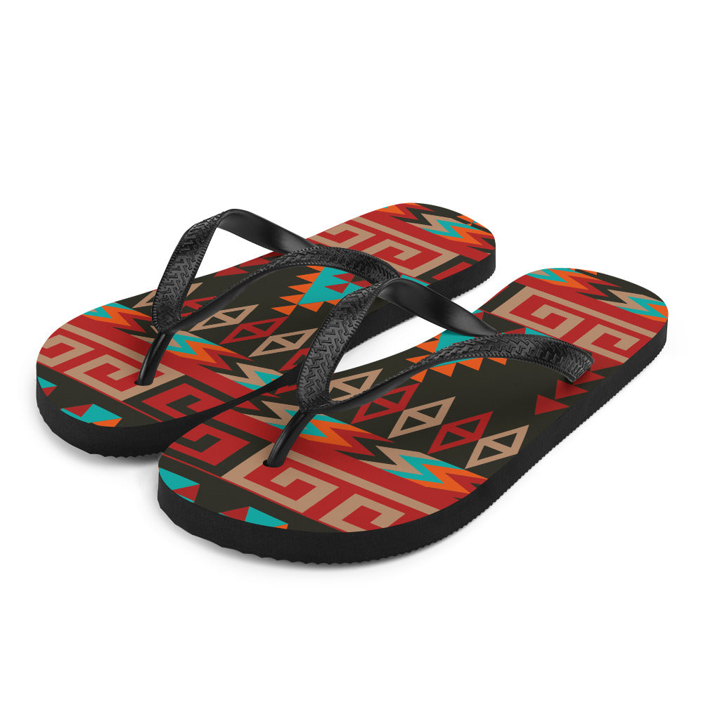 Flip-Flops with Mayan Print