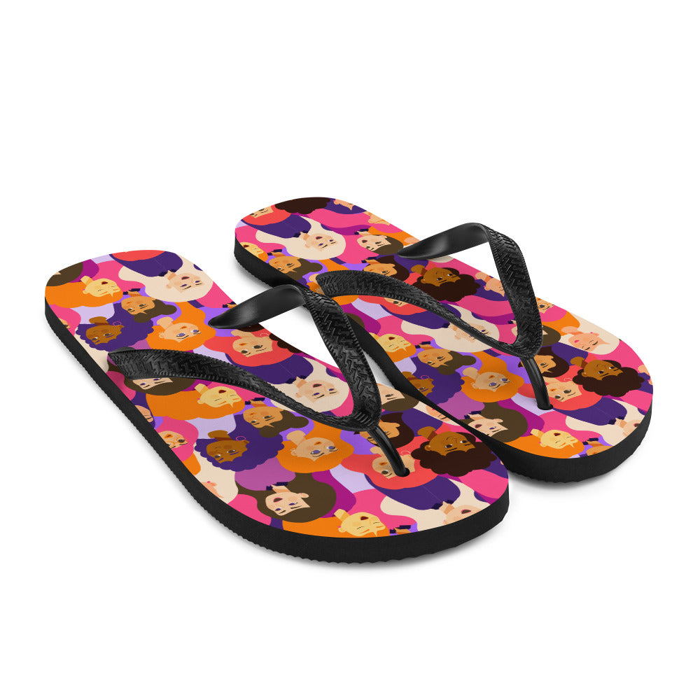 Flip-Flops with Pink Ladies Print