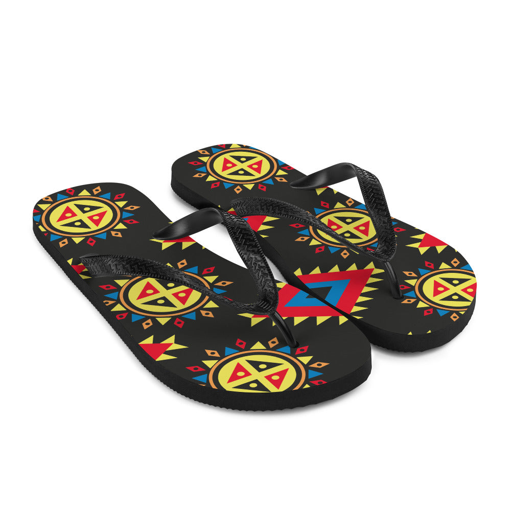 Flip-Flops with Aztec Print