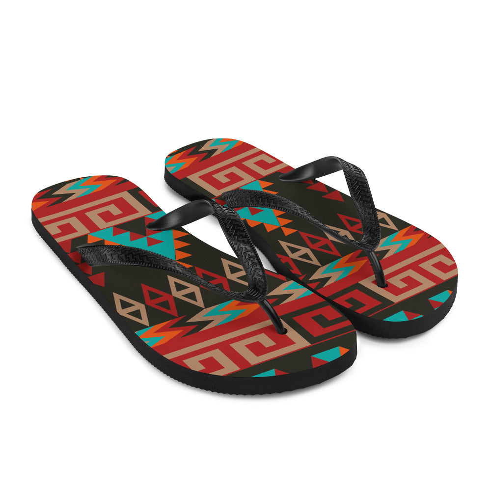 Flip-Flops with Mayan Print