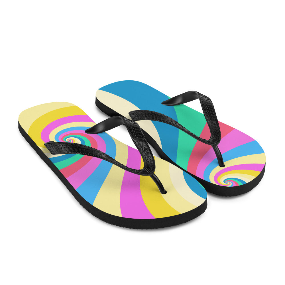 Flip-Flops with Pastel Swirl Print