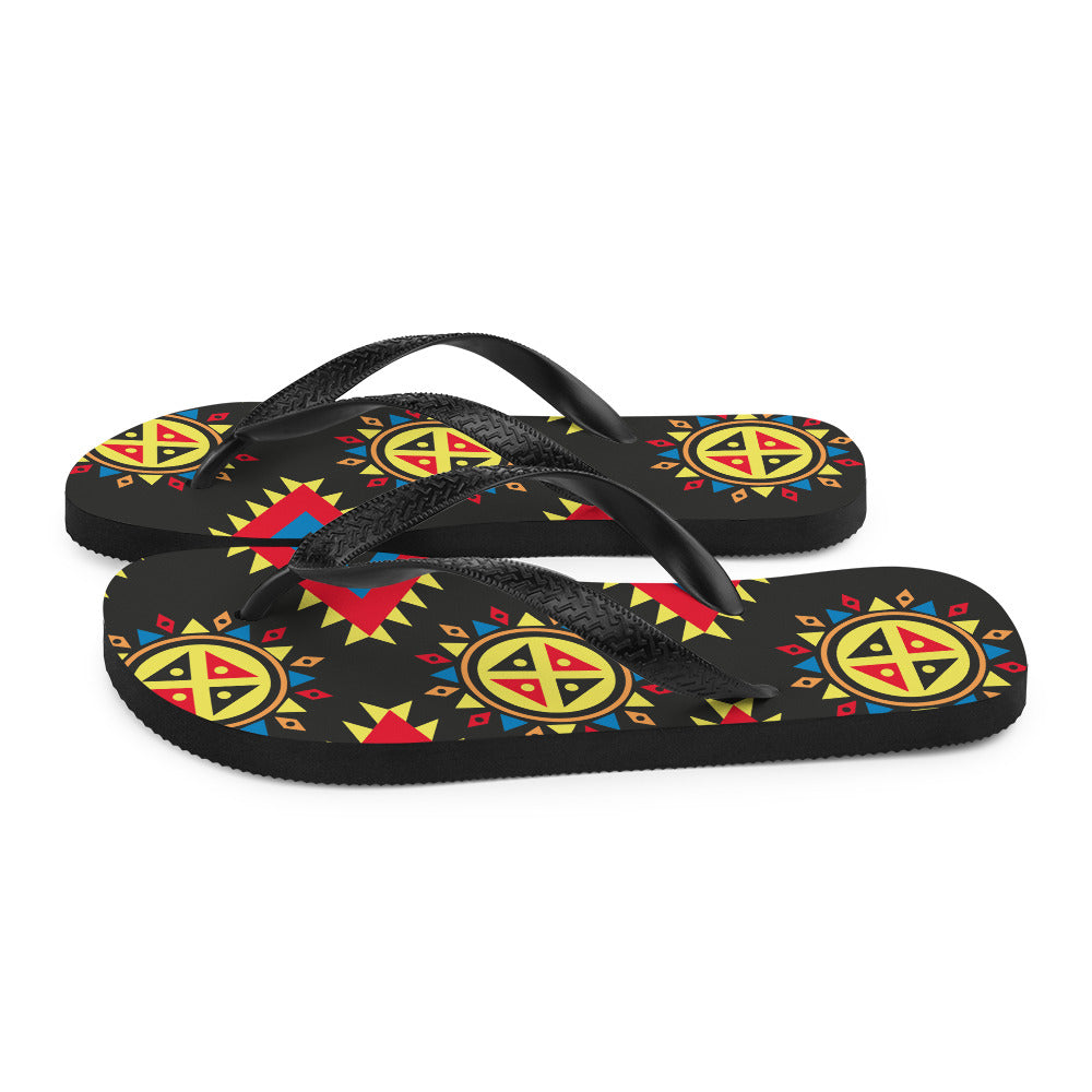 Flip-Flops with Aztec Print