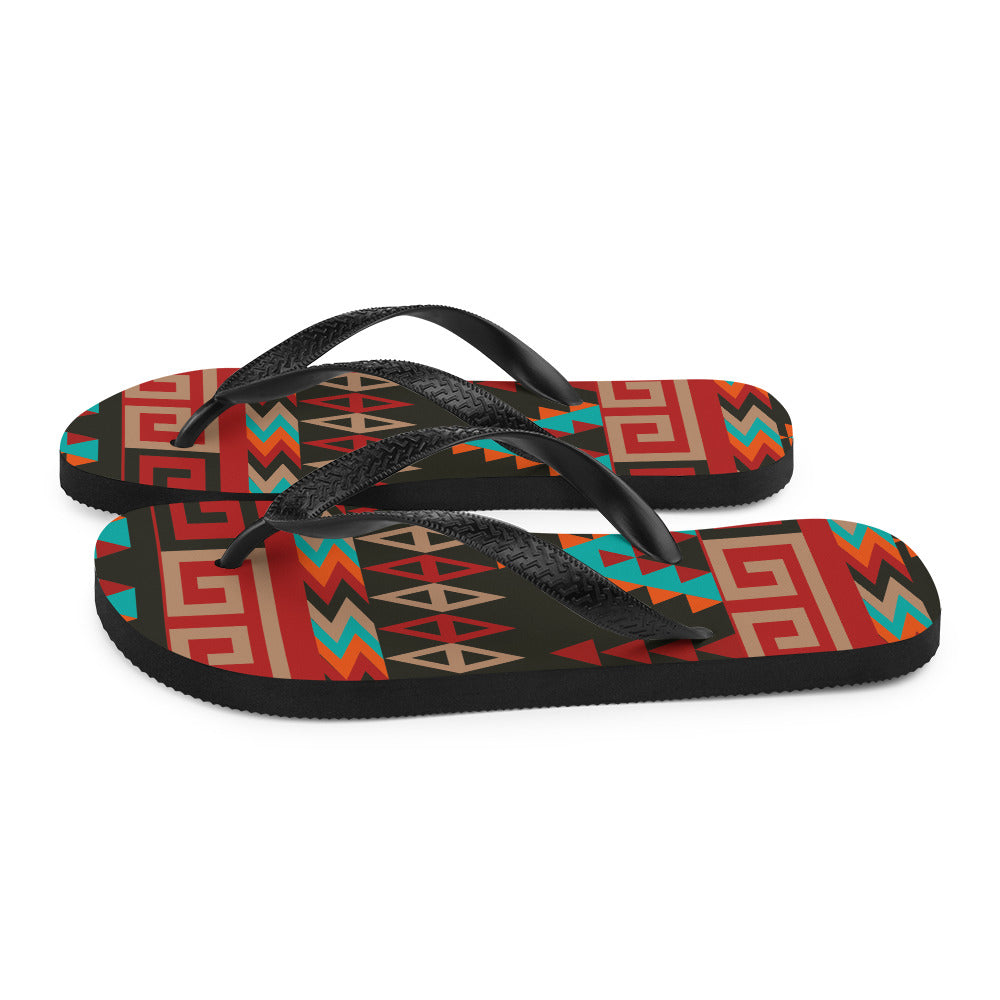 Flip-Flops with Mayan Print