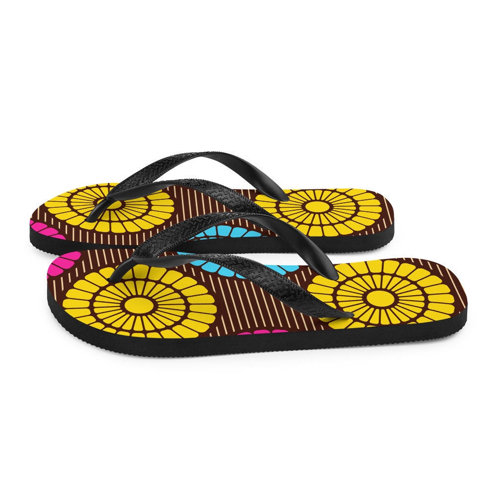 Flip-Flops with Multi African Print