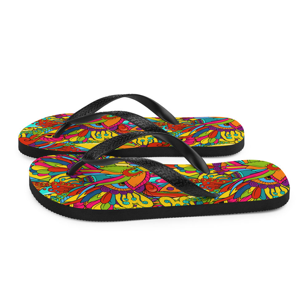 Flip-Flops with Hippie Paisley Print