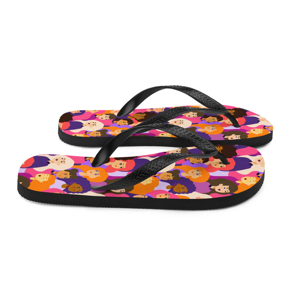 Flip-Flops with Pink Ladies Print