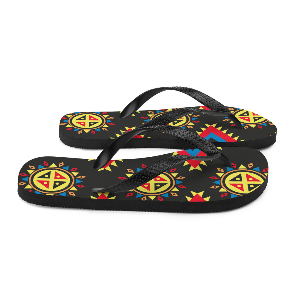 Flip-Flops with Aztec Print