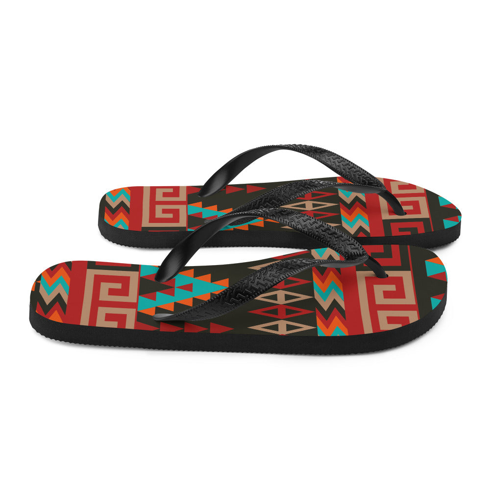 Flip-Flops with Mayan Print