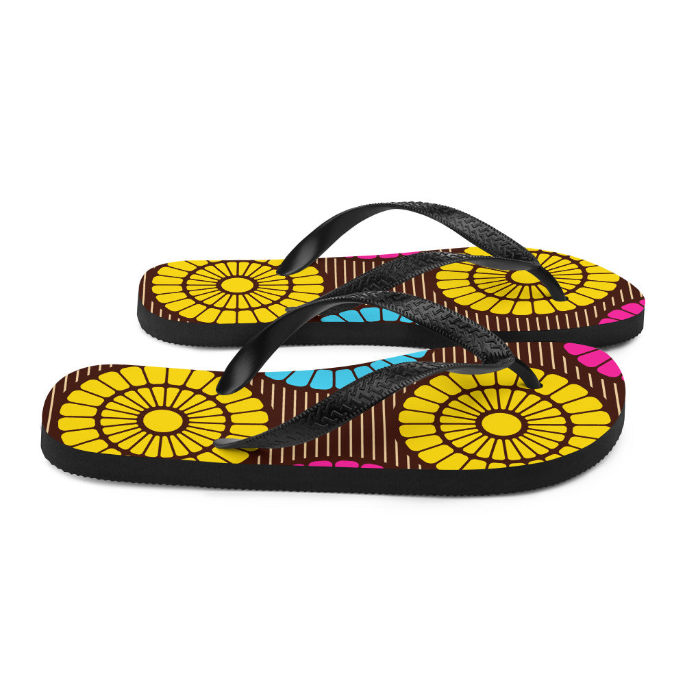 Flip-Flops with Multi African Print