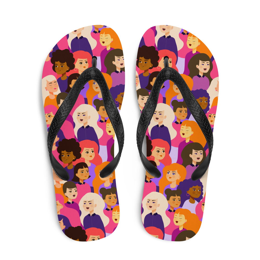 Flip-Flops with Pink Ladies Print