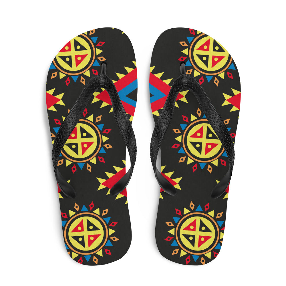 Flip-Flops with Aztec Print