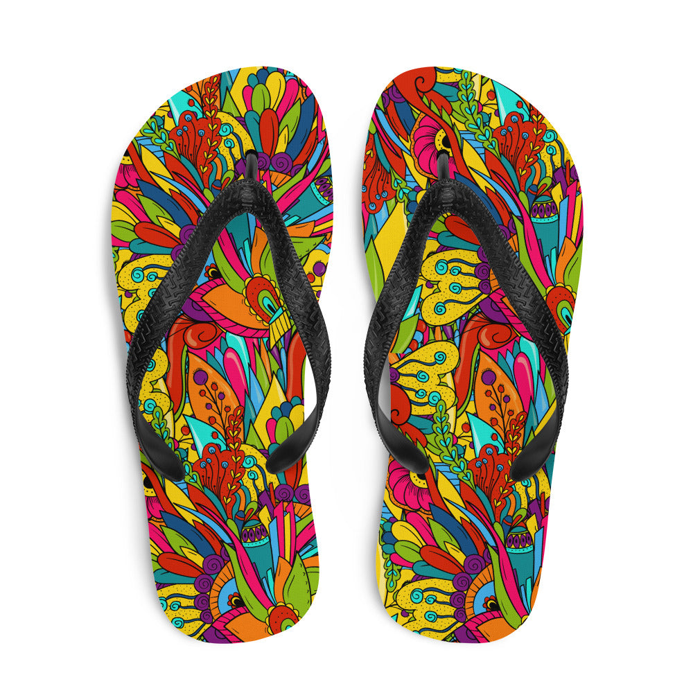 Flip-Flops with Hippie Paisley Print