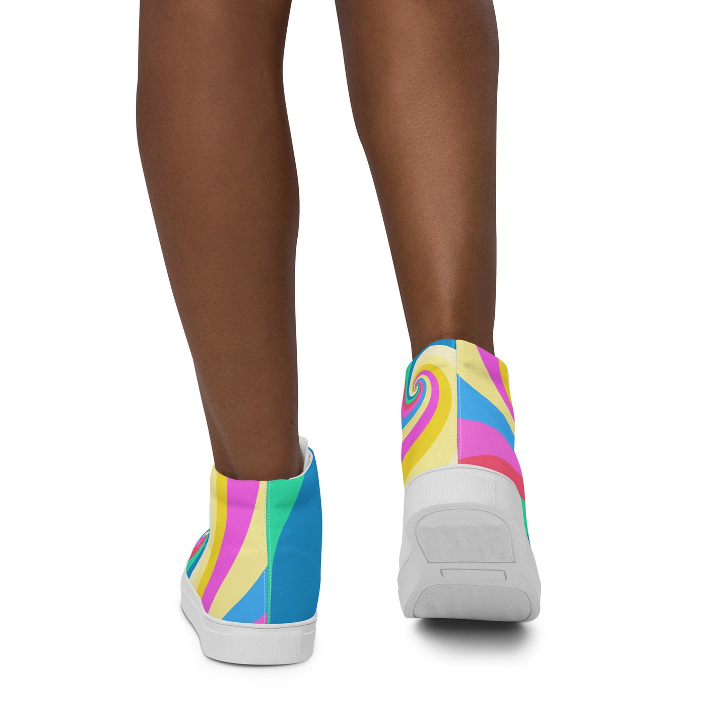 Women’s high top canvas shoes with Pastel Swirl Print