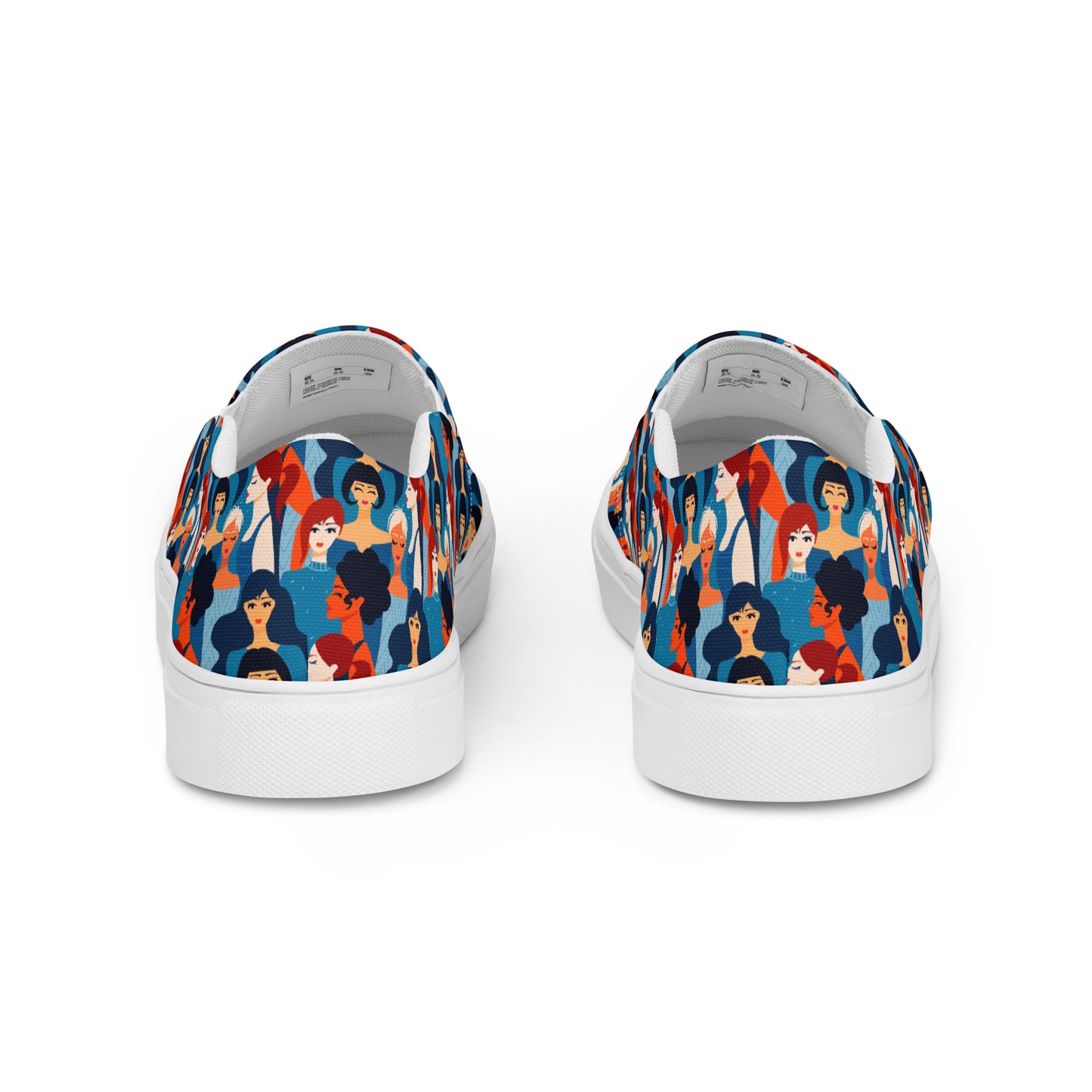 Women’s slip-on canvas shoes with Blue Ladies Print