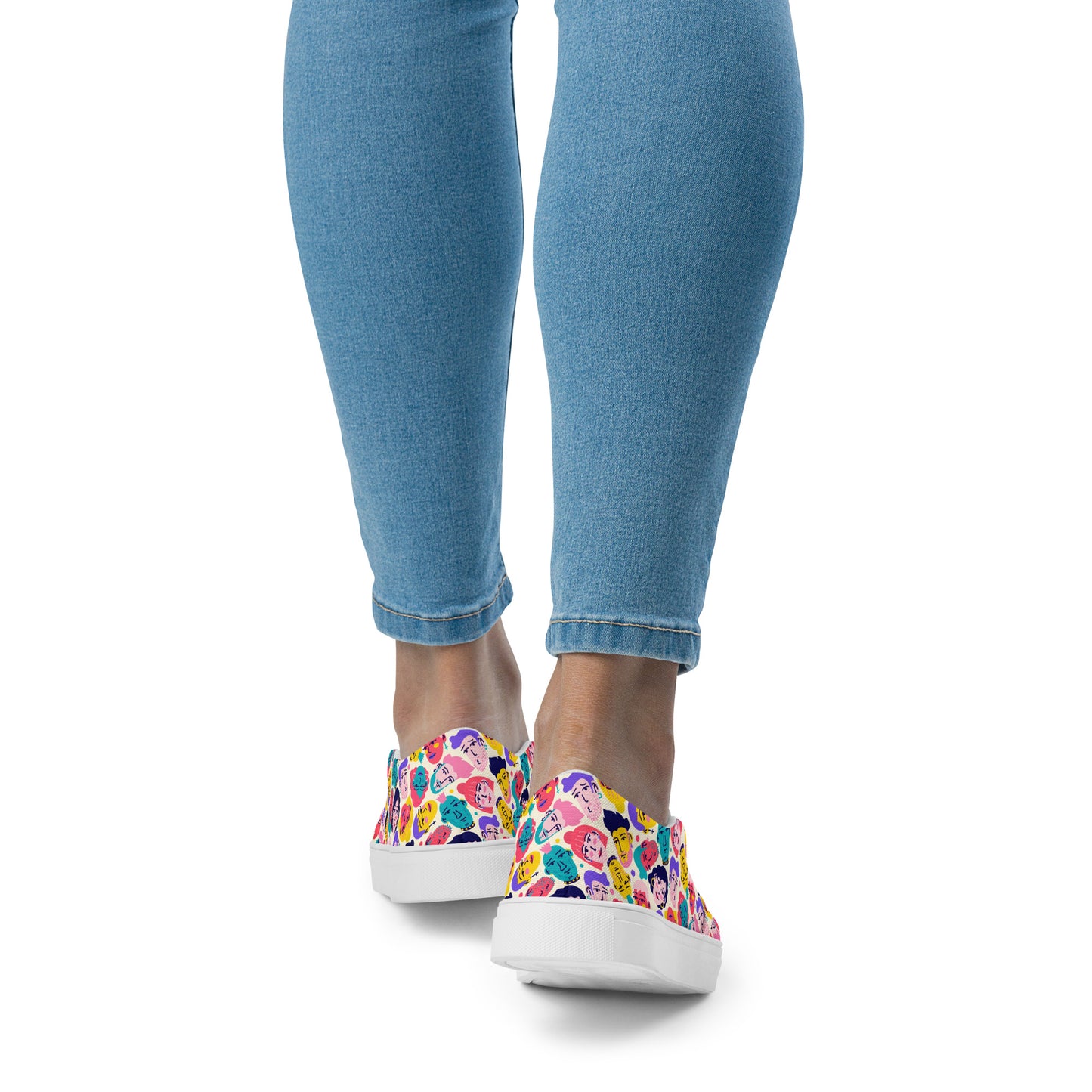 Women’s slip-on canvas shoes with Crazy People Print