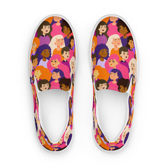 Women’s slip-on canvas shoes with Pink Ladies Print