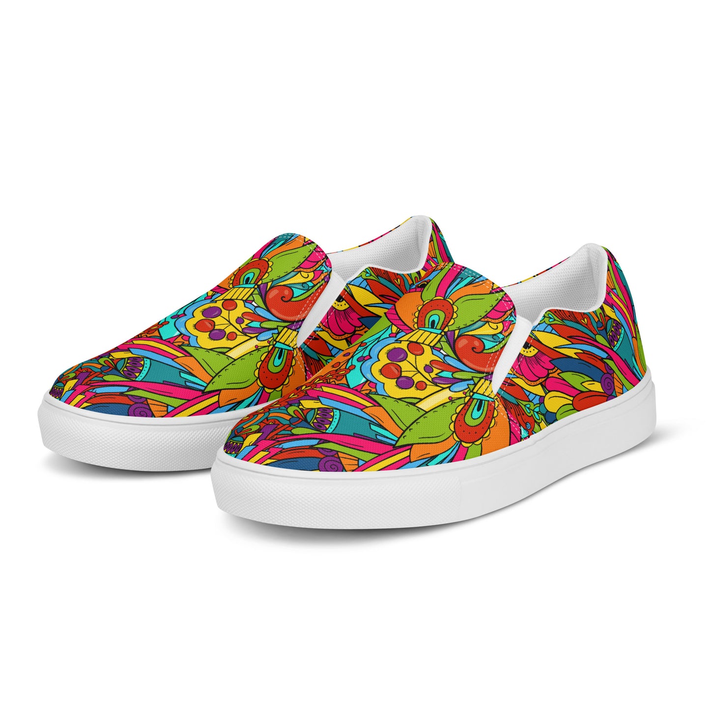 Women’s slip-on canvas shoes with Hippie Paisley Print