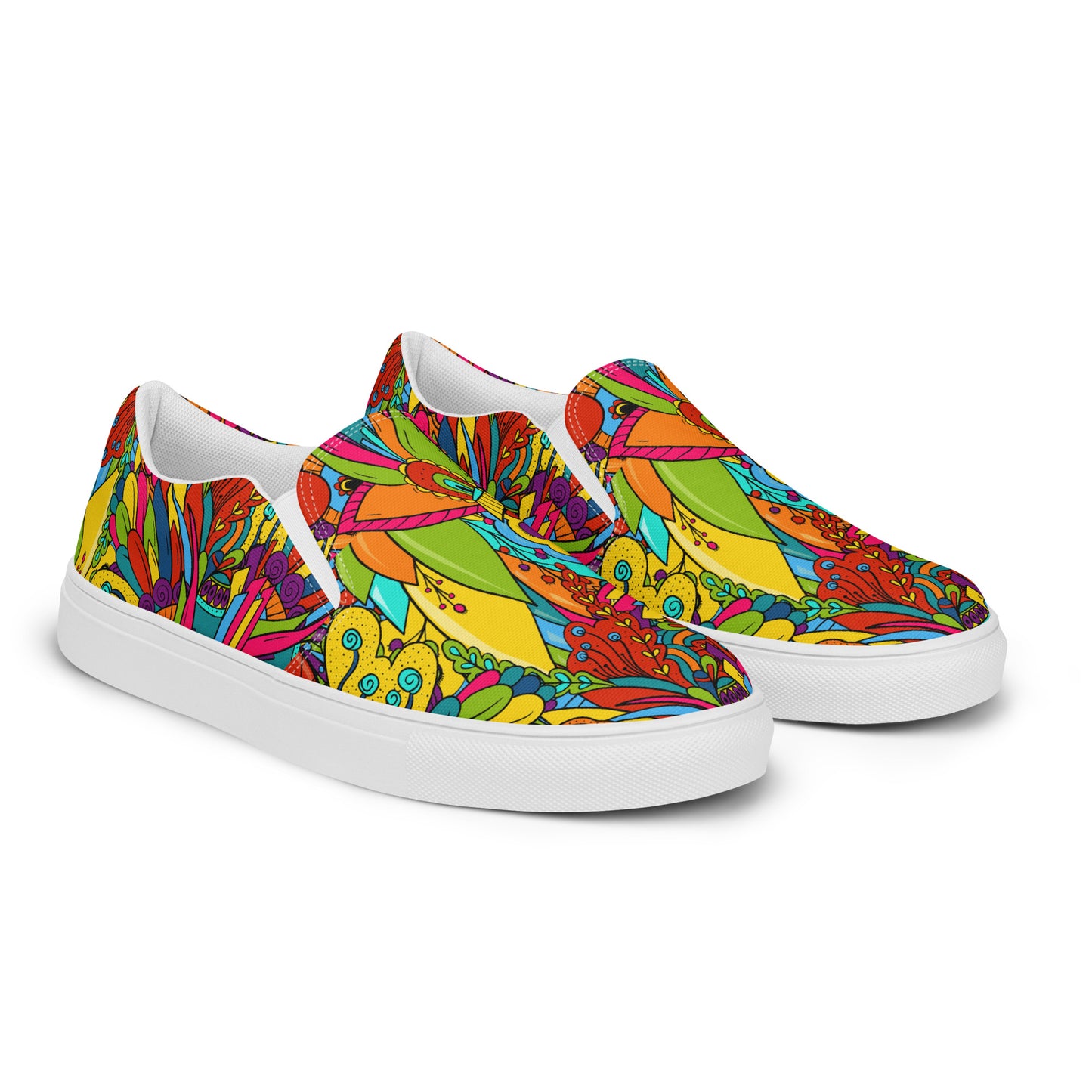 Women’s slip-on canvas shoes with Hippie Paisley Print